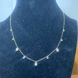 14K Yellow Gold Station Necklace 17”